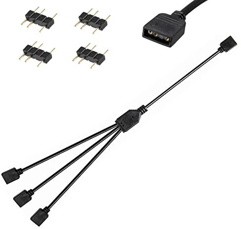 RGB Extension Cable 3 Pin, Computer Motherboard ARGB Interface Extension Cable Female Connetor, 5 V Argb 3-Pin Connector 1-1/1-3/1-5