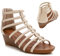 STMAHER Gladiator-Sandalen für Damen, Silber, Keilriemen, Sandale, leger, Sommer, Strand, weiss, 42