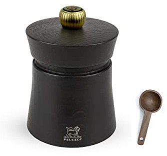 Peugeot Baya Schokoladen-Pfeffermühle, Geschenk-Set, 7,6 cm, Schokolade mit Holz-Gewürzschaufel