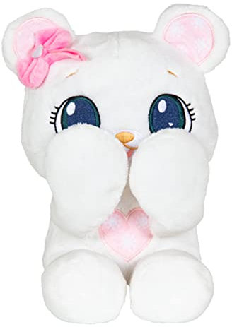 Peekapets Ours en peluche Peek-A-Boo – Animal en peluche, ours blanc – Cadeau idéal pour les enfants âgés de 1 à 3 ans
