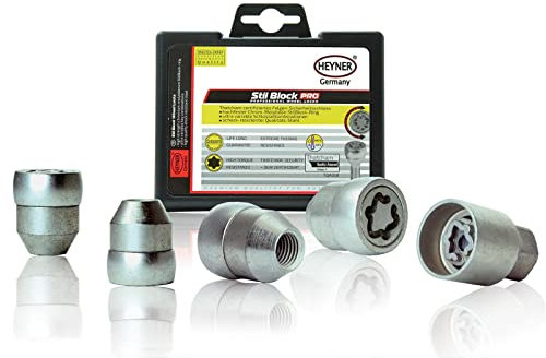 Fits Hyundai Tucson 2020 - Onwards Heyner Germany Locking Wheel Nuts Set 4 Car Security Locks Anti-theft 171/5 M12x1.5