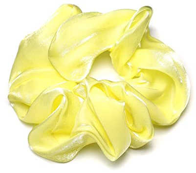 QinGoo Gelb Organza Elastisch Haargummi Scrunchie Schöne Damen Haarkschmuck Kopfschmuck Elegant Haar-Accessoire 1stück(Yellow)
