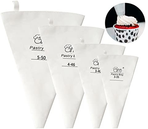 Sac a Poche Professionali, Tasca da pasticciere, Flessibile e Senza Cuciture Set pasticerria con sac à Poche Tasca da Pasticcere Professionale per Decorazioni Torta/Cake Design 4 Pcs