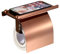Toilet Roll Holder, Bathroom Storage, Tissue Roll Holder With Phone Storage Shelf Screws, Wall Mounted Stainless Steel Toilet Paper Holder (Rose Gold)