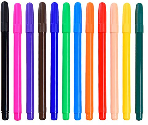 Eayoly Essbare Futterstifte, 12-Farben Essbare Lebensmittelfarbstifte Single-Tip-Design Essbare Farbstifte Marker für Lebensmittelfarbe, für Kuchen, Kekse, Fondant, Desserts, Ostereier