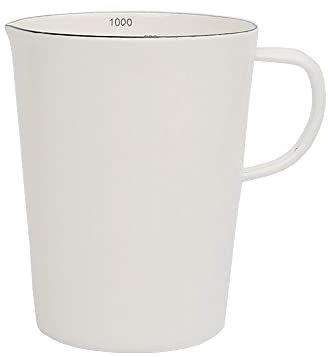 500/1000ML Enamel Baking Measuring Cup Heat Resistant Milk Jug Scale Cup Kitchen Enamel Cup Cooking Gas Induction Cooker Oven (1000ML)