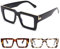 JM 3 Pack übergroße Quadratische Lesebrille für Damen Herren, Blaulichtfilter Brille mit Sehstärke +1.5