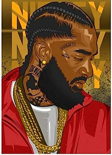Poster Nipsey Hussle Poster, Musikstar, Poster, Porträt, Bilder, Wandkunst, Poster Und Drucke, Leinwandgemälde, Heimdekoration 50X70Cm Kein Rahmen