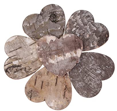 COHEALI 80 HerzföRmige Holzscheiben Mit Rinde Beidseitig Fein Poliert | 5X5X0.5cm Holzherzen FüR Basteln Streudeko Herzen Hochzeitsdeko Tischschmuck Diy Holzdeko