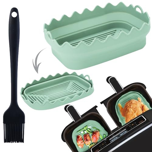 BDSHUNBF Silikonform für Heißluftfritteuse, Airfryer Zubehör, Faltbar Air Fryer, Air Fryer Silicone, Silikon Backform für Heißluftfritteuse, Airfryer Silikonform
