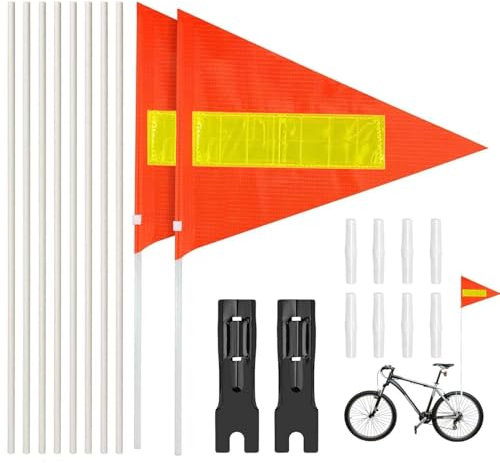 Reflektierende Fahrradflagge,150 cm Fahrrad Wimpel,2-Set Fahrrad Fähnchen,Verstellbare Kinderfahrradfahne,Roller Fahrrad Wimpel Fahne,Street Buddy Fahne,Kinderfahrrad Sicherheitswimpel