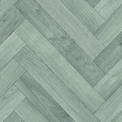 Grey Wood Effect Herringbone Pattern Vinyl Flooring For LivingRoom, Hallways, Kitchen, 2.0mm Felt Backing Vinyl Sheet,Waterproof Lino Flooring