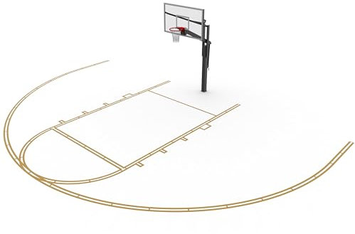 Murray Sporting Goods Basketball Court Marking Stencil Kit for Driveway, Asphalt or Concrete | Court Marking Stencil Spray Paint Kit for Backyard Basketball Court (2.0)