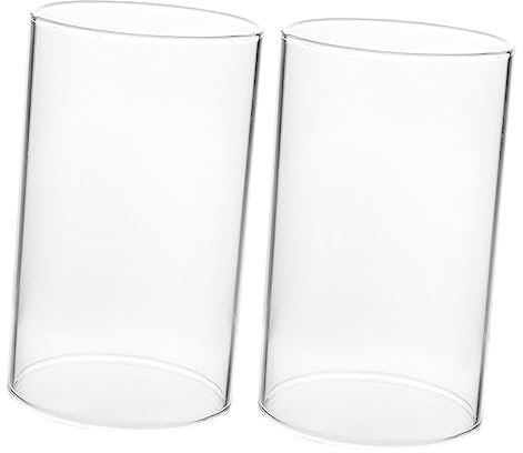 Zerodeko 2stücke Teiliges Hohe Transparente Glas-kerzenhüllen Windgeschützt Stilvoller Kerzenschutz Für Zuhause Und Büro Vielseitiges Dekorelement Für Feierlichkeiten Und Alltagsgebrauch