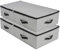 Faltbarer Stoff unter Bett Aufbewahrungsbox mit Kunststoff-Stützfutter, Decken Kleidung Tröster Aufbewahrungsbehälter Organizer für Schlafzimmer und Schrank, 90×42×18cm, Dunkelgrau, 2PCS