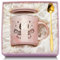 Regalos para Mujeres de 60 Años, Regalos Originales 60 Años 400ml Taza de Cerámica Jaspeada Rosa, 60 Cumpleaños Mujer Regalo 60 Años Mujer, Viene con Tapa, Cuchara, Felicitación y Caja de Regalo