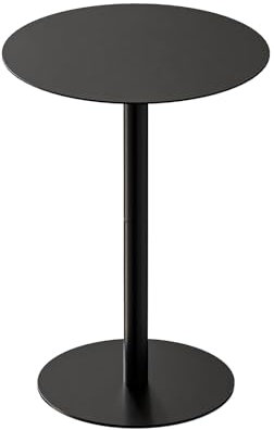 HOMEWINS Runder Beistelltisch in Schwarz, Hochwertige Metall Matte Textur, Modern Design Couchtisch, Nachttisch, Kaffeetisch, Sofatisch - B40 x H60 cm