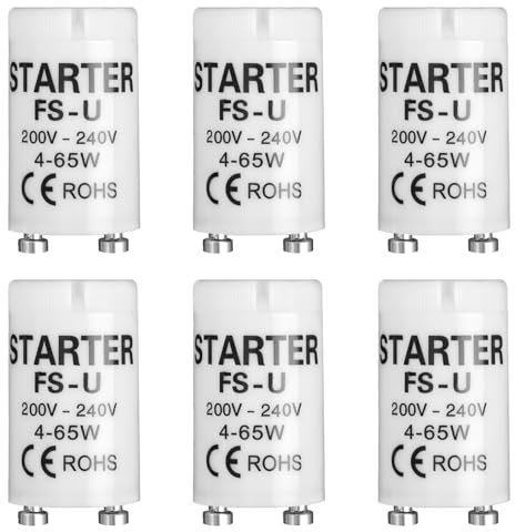 6 pcs Starter für Leuchtstoffröhren, Fuoreszierendes für Einzelschaltung LED Röhrenlampe Longlife Licht Leuchtstofflampe Langhaltende Starter für Leuchtstofflampen LED Röhrenlampen (6*4-65W)