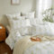 YASMENG Housse de Couette 220x240 Fleurs Motif Coloré Blanc Floral Parure de Doux Microfibre Lit Linge de Lit 2 Personne Adulte avec Fermeture Éclair avec Taies d'oreiller 65x65 cm