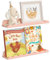 Lifewit Kunststoff Kinder Bücherregal 2er Set, 38 cm Hängeregal für Wandmontage, Kinderzimmer, Bücher, Hängende Regale für Baby/Kleinkind/Kinder im Schlafzimmer, Wohnzimmer Dekoration, Rosa
