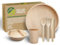 ECO Leaf 350 Pcs Disposable Palm Leaf Dinner Set | 50 X 10 Round Plates, 5 Round Bowls, 8oz Bamboo Paper Cups, Wooden Cutlery Set | Eco-Friendly Heavy-Duty Bundle for Wedding, Party, Picnic