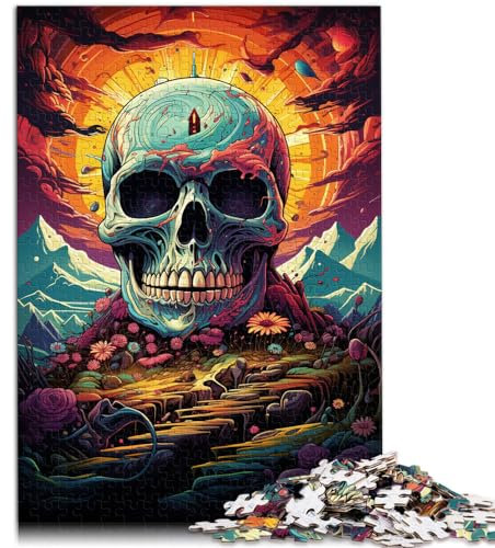Puzzles für Psychedelic Strange Skeleton, 1000-teiliges Puzzle für Erwachsene, Holzpuzzles für anspruchsvolle Puzzlespiele und Familienspiele, 1000 Stück (50 x 75 cm)