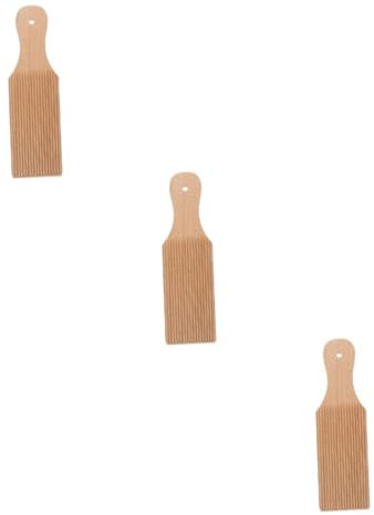 Amosfun 3pcs Wooden Pasta Maker Machine Gnocchi Board Strip Easy to Clean for Gnocchi Pasta