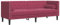 vidaXL Chesterfield Sofa mit Nackenrollen 3-Sitzer, Couch mit Armlehnen Rückenlehne Stützbeine, Polstersofa für Wohnzimmer, Couchgarnitur, Weinrot Samt