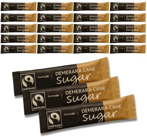 Brown Demerara Sugar Sticks x 50 - Individually Wrapped - Perfect for Travel, Offices, and Catering - WoodzyCo Exclusive