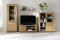 Wohnwand >GRENO< Fronten in Wildeiche massiv geölt, zeitlose Optik, in den Maßen ca. 387 x 200 x 54 cm (B/H/T) - mit optimalen Stauraum für Ihr Zuhause - Wohnzimmer-Set Anbauwand Wohnzimmerschrank