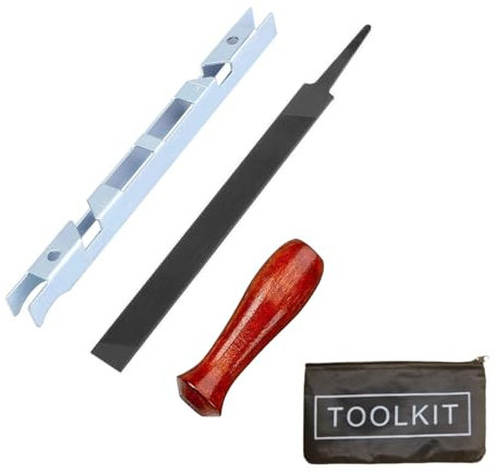 Halbeira Chainsaw Depth Gauge with Flat File,Universal Chainsaw Chain Guide Tools Kit,for General Chainsaw Raker Guide (A)