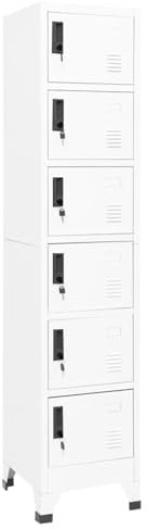 ShGaxin Aktenschrank mit Schloss, weiß, 38 x 40 x 180 cm, aus Stahl, abschließbarer Büroschrank mit Schloss, Büroschrank, Archivschränke, 339792