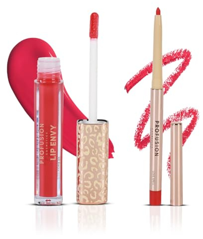 Profusion Cosmetics Lip Envy Love Spell – Lip Gloss & Liner Set, High-Shine Finish, Bold Color, Non-Sticky Formula, Cruelty-Free & Vegan