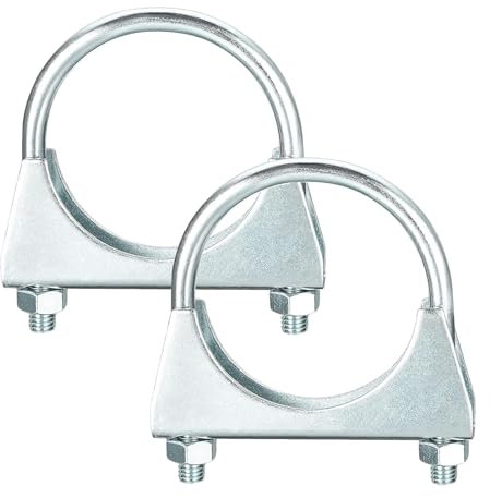 2 Pcs 45mm(1-3/4) Exhaust Clamp, Muffler U-Bolt Clamps, Special Clamp for Exhaust Pipe U-Shaped Galvanized Pipe Clamp for 45mm Diameter Exhaust Tail Pipe Clamps