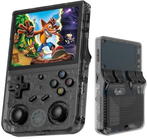 Consola Retro Portátil R36S con 15000 Juegos Incluidos - Pantalla IPS HD 3.5 Pulgadas 640x480 - Sistema Linux Abierto - Quad Core 1.5 GHz y 1GB RAM - Emulador de PS1 PSP N64 NDS…