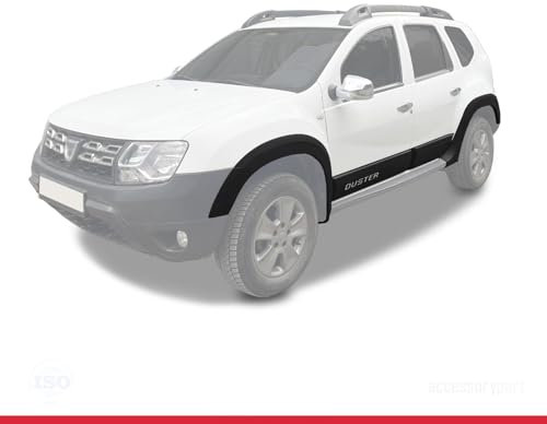 apline Kompatibel mit Dacia Duster (HS) 2010-2017 Radlaufschutz Stoßfängerschutz Kotflügel und Bodyguard Seitenschutz Auto Karosserieschutz Kit SCHWARZ