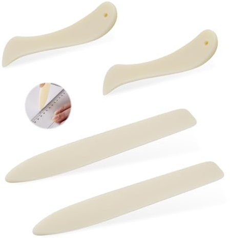 GIDWRIY 4 Pièces Plioir en Plastique pour Papier,Plioir Scrapbooking,Outil à Plier le Papier,Plioir pour Cartonnage,Plioir Origami,Plieuse Papier Scrapbooking pour Reliure et Fabrication de Cartes