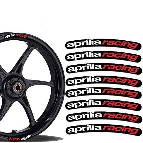 13cmx1.3cm.8x für Aprilia Racing Felgenaufkleber Radstreifen Set Auto Motorrad