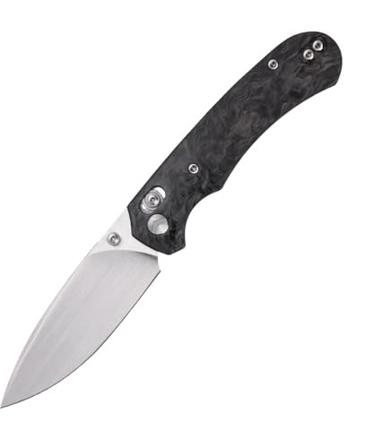 FerraMonster Klappbares Taschenmesser,3.31 M390 Klinge,Erogonomischer Titan Griff,EDC Messer für Camping Überleben Outdoor Angeln Wandern (Schwarz&Grau)