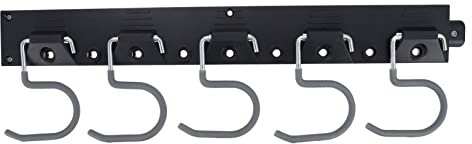 HOMSFOU Household Tool Organizer Wall Mount Tool Rack Heavy Duty Hooks for Hanging Rakes Brooms