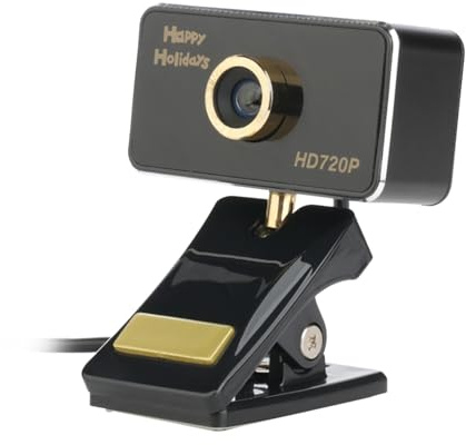 Bocodow HD 720P Webcam Low Light Correction, Designed for Noise-Reducing Mic, for Skype, FaceTime, Hangouts, WebEx, PC/Mac/Laptop/MacBook/Tablet