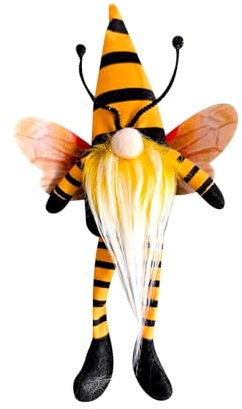 Bienen Wichtel Sommer Deko, Wichtel Bienen Deko Elfe, Handgefertigte Plüsch Puppen Zwerg Dekorationen, Sonnenblume Deko Figuren für Home Farmhouse Tischdeko Familie Festliche Geschenk