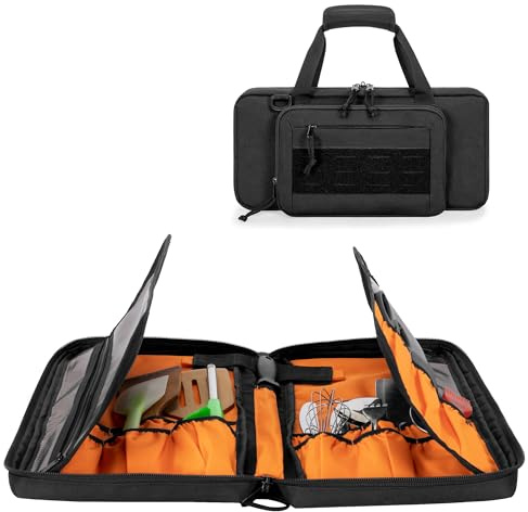 samdew 18 Compartments for Chef's Knife Bag with Removable Shoulder Strap | Professional Chef's Knife Sets Bag for Kitchen, Hiking and Travel, Bag Only