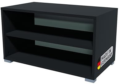 BadeDu Veer Regal in Anthrazit – 70 x 40 x 38 cm, 2 Fächer, Zeitloses Design und praktischer Stauraum Ideal für Wohnzimmer, Homeoffice & Kinderzimmer, stapelbar – Made in Germany