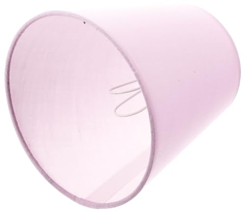 Mikikit Abat-jour Léger en Tissu Rose pour Lustre, Décoration Facile à Retirer, Adapté Chambre et Salle à Manger, Abat-jour en Fer et Tissu Élégant