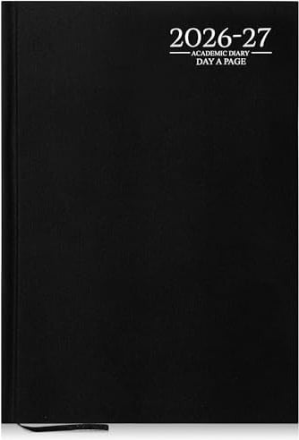 G4GADGET 2026-2027 Academic Diary A4 Day A Page Black Hardback – August 2026 to July 2027 Daily Planner, Student Teacher School Organizer, Appointment & Timetable Year Planner