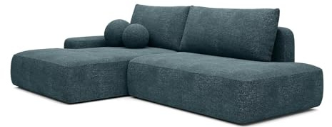 Vente-unique - Schlafsofa 5 Daviso - Polyester - blau