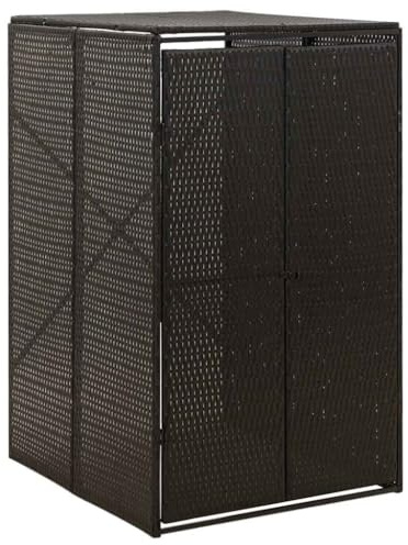 Cervaline Abri pour Poubelle Noir 70x80x117 cm Résine tressée,Maison & Jardin,Produits ménagers,Accessoires pour conteneurs à déchets,Cache-conteneurs à déchets,10.7 kg-319860
