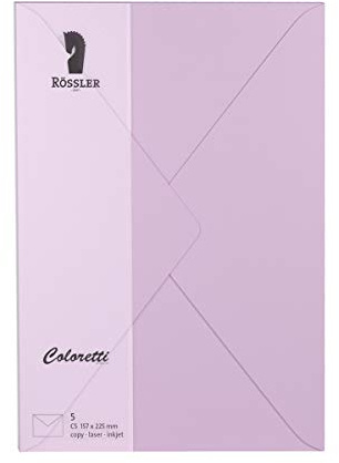 Rössler 220711538 Coloretti Briefumschlagpack C5, 5 Stück, Lavendel