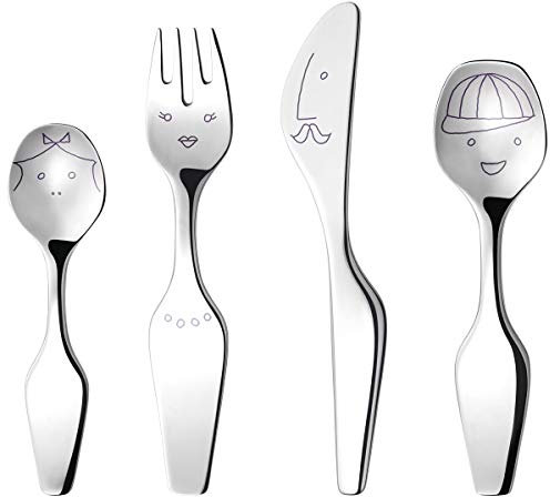 Georg Jensen Twist Familie Kinderbesteck 4 Stück, Edelstahl, Stainless Steel 19 x 19 x 4 cm